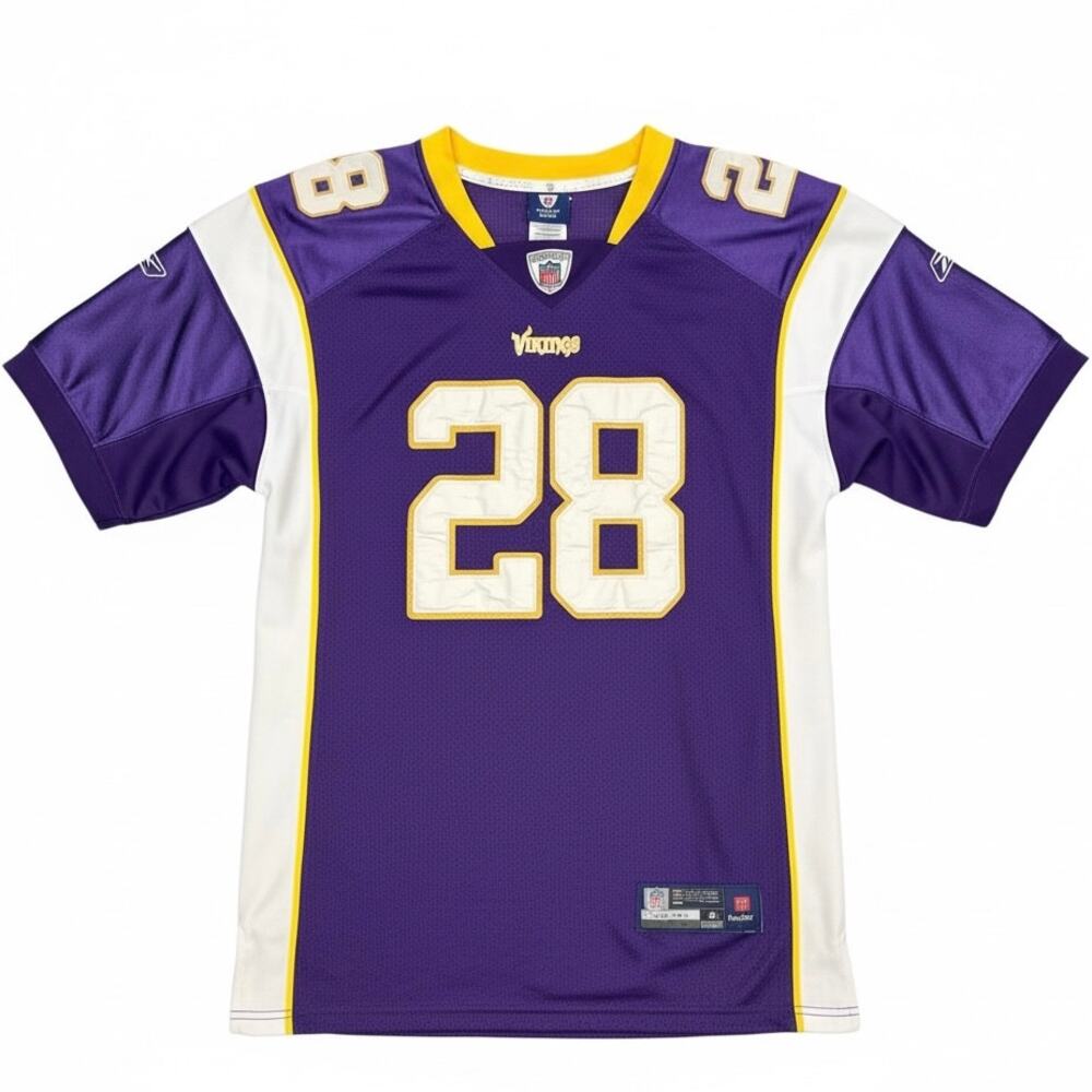 REEBOK Men's NFL MINNESOTA VIKINGS "Peterson 28" Jersey PURPLE YELLOW Size 50
